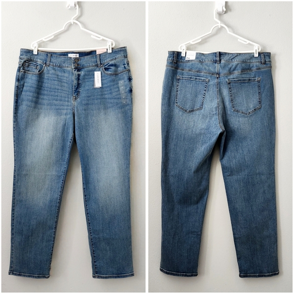 Lane Bryant Denim - Lane Bryant NWT Straight Leg High-Rise Tighter Tummy Jeans Flex Waistband, Sz 24